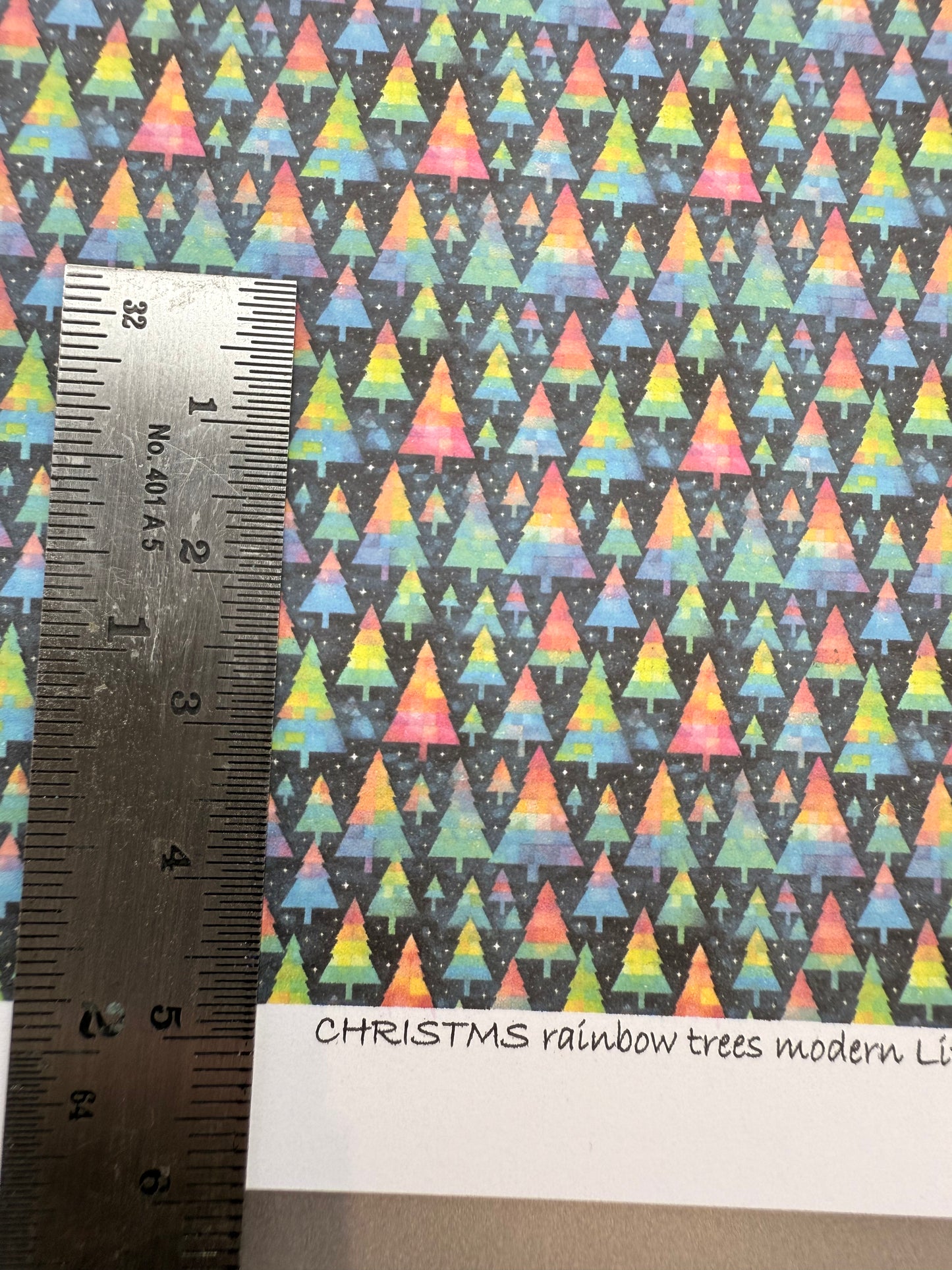 wallpaper Christmas rainbow trees modern 1/48