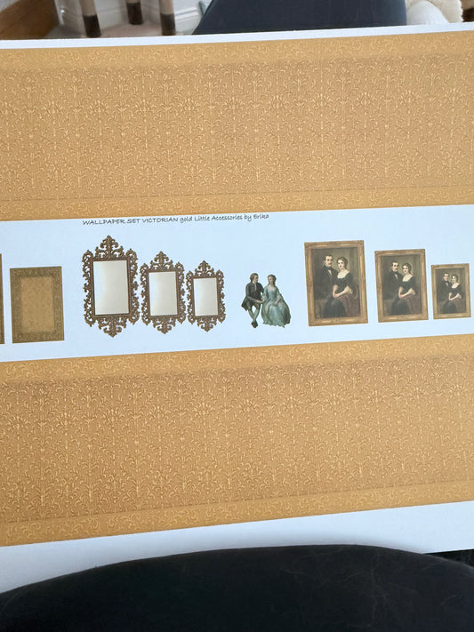 SET WALLPAPER Victorian gold