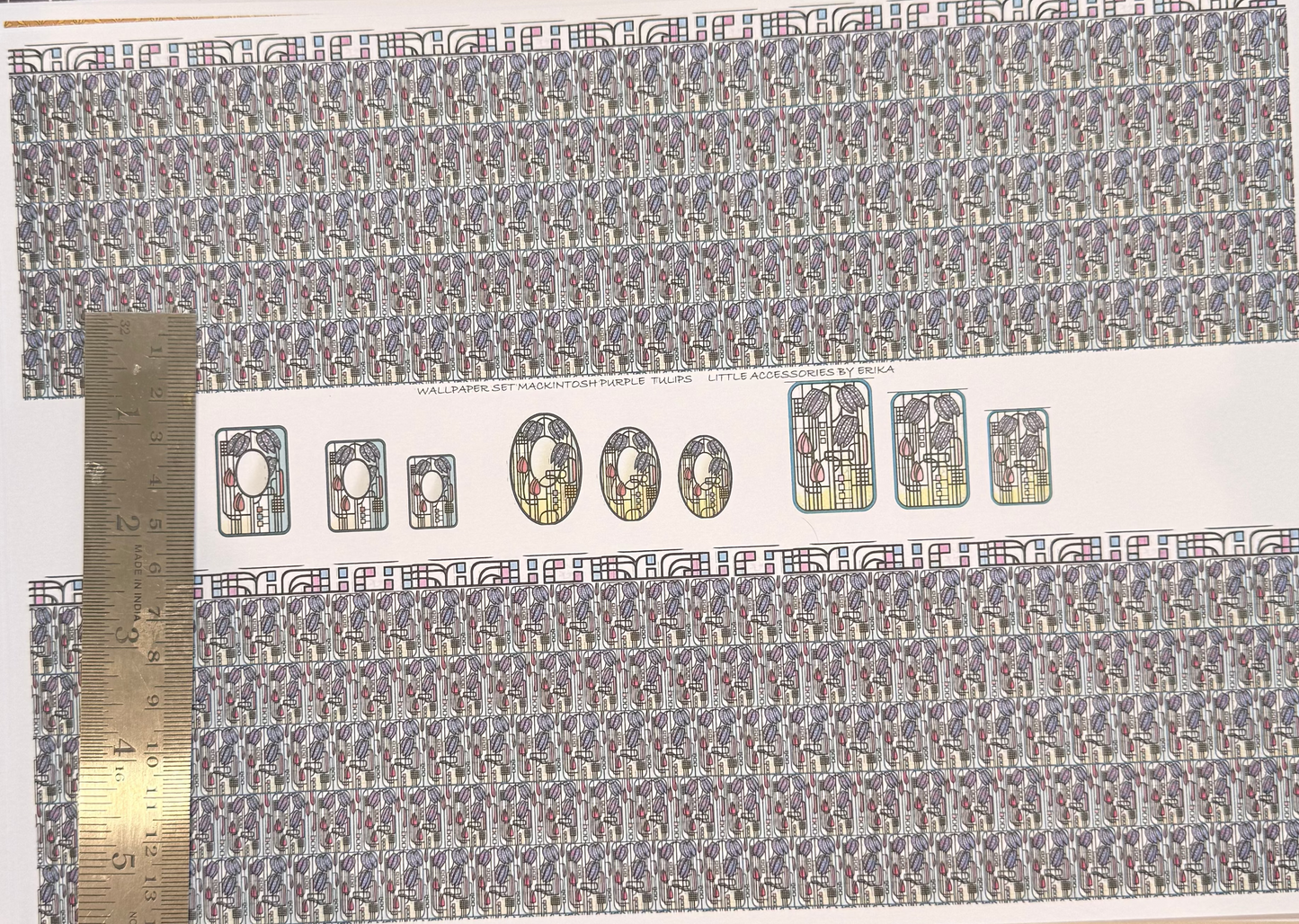 SET WALLPAPER Mackintosh purple tulips