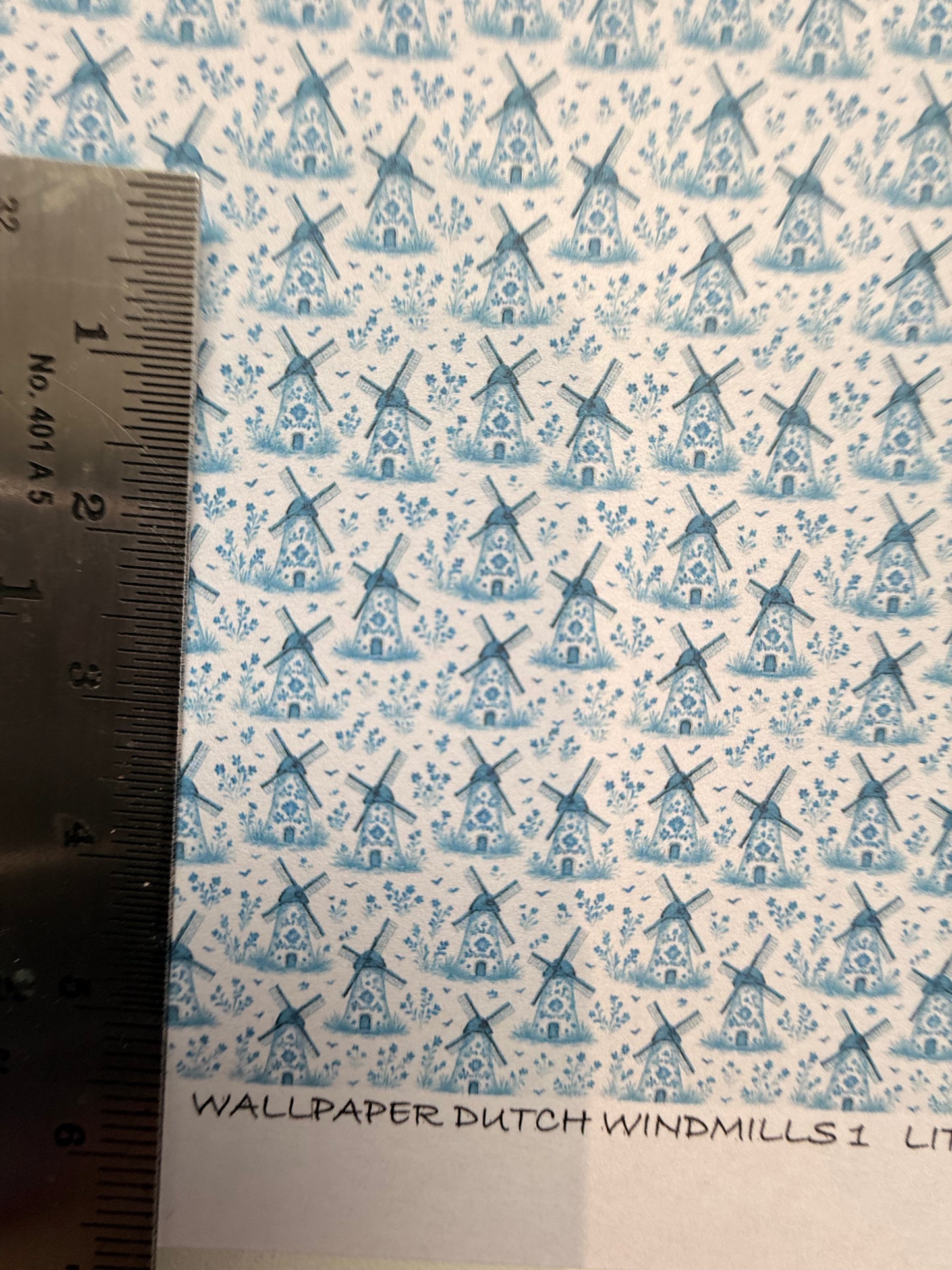 WALLPAPER DUTCH BLUE WINDMILLS