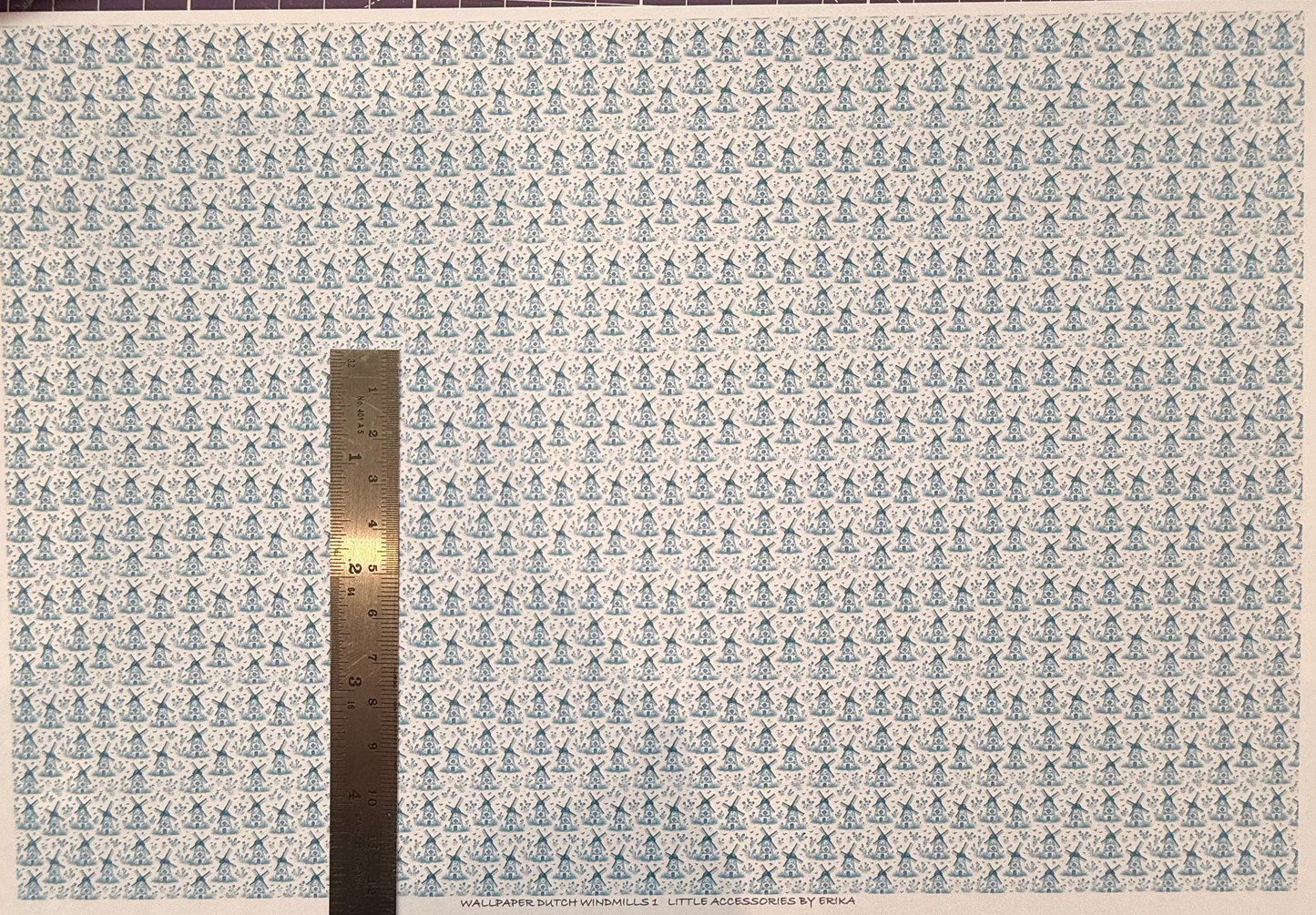 WALLPAPER DUTCH BLUE WINDMILLS