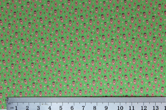 Wallpaper, Christmas, gingerbread men green background. 1/48th scale