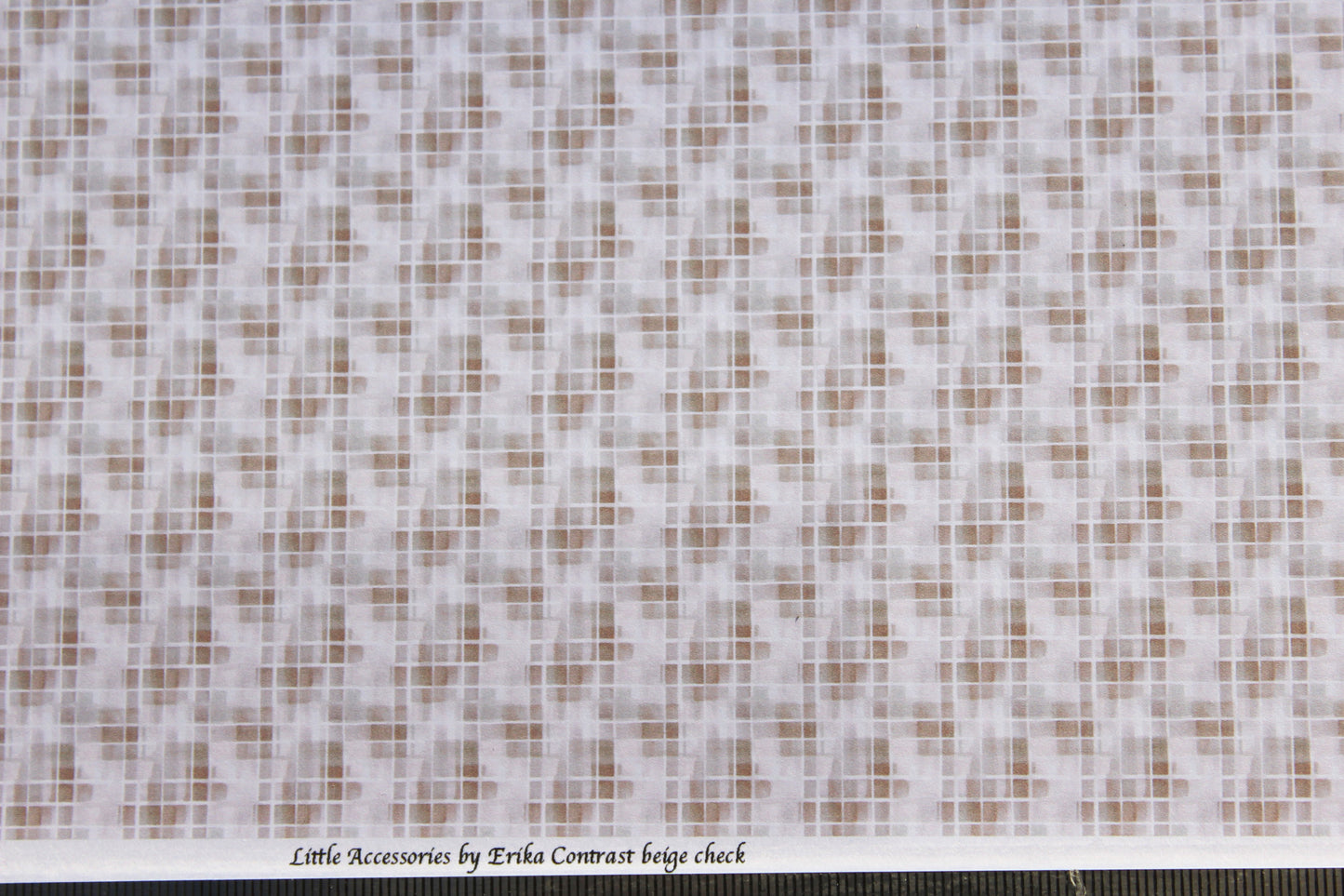 wallpaper, contrast, beige check 1/48th scale