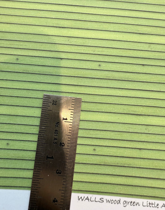 WALLPAPER WOOD PANELLING GREEN 1/48