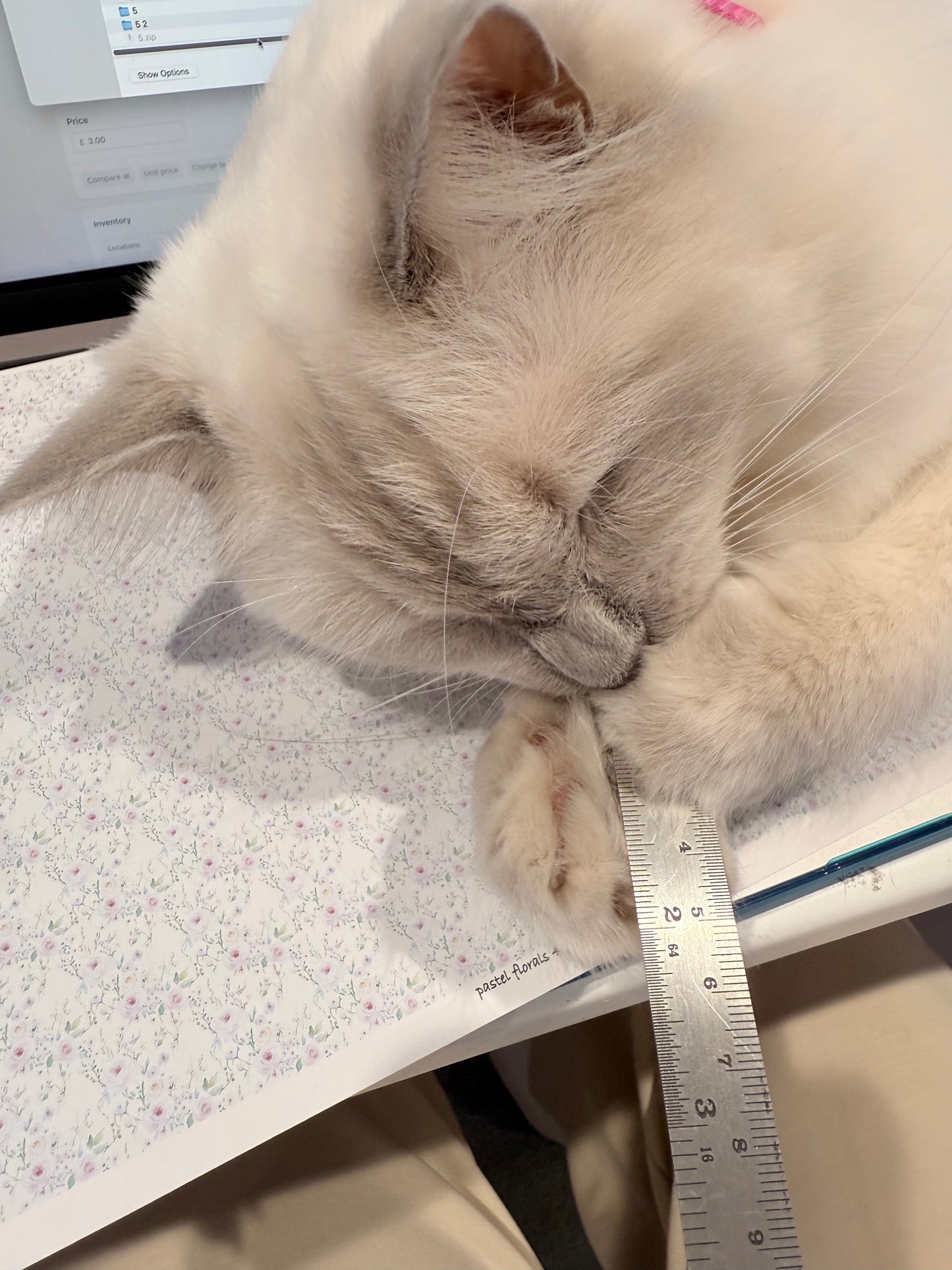 Wallpaper Pastel florals 4.   1/48th scale