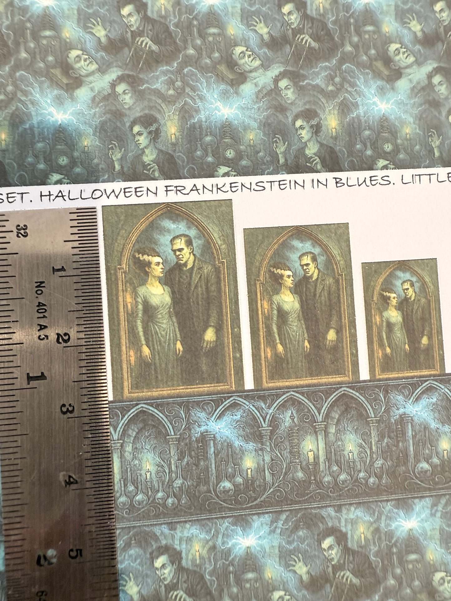 SET. HALLOWEEN/ FRANKENSTEIN 1/48TH SCALE  (MATCHING FABRIC AVAILABLE)
