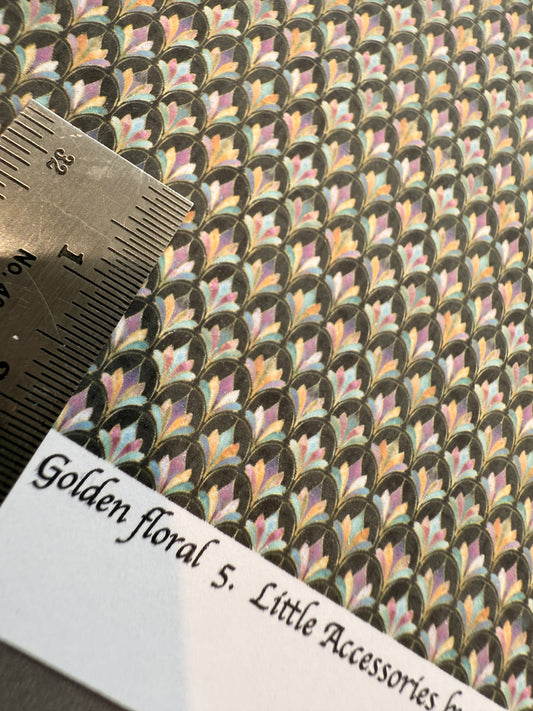 Wallpaper victorian golden floral 5