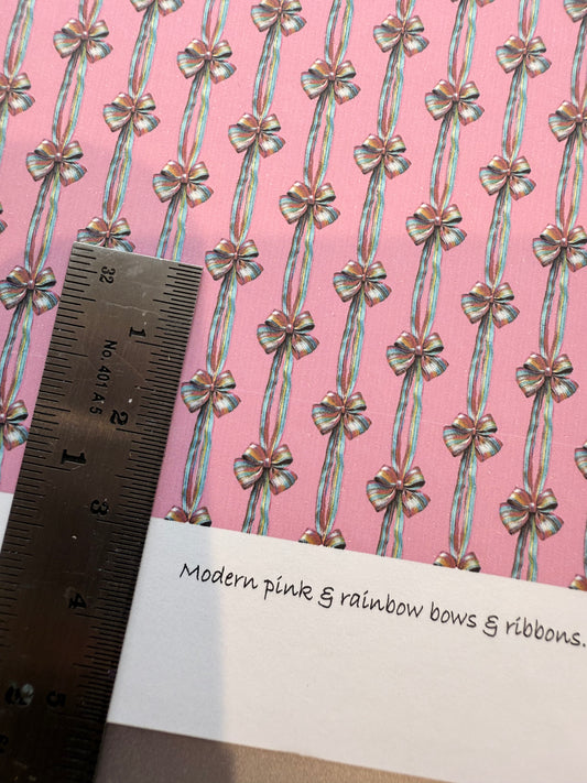 wallpaper  pink & rainbow bows