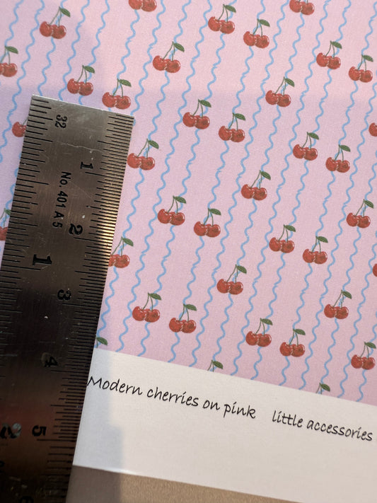 wallpapaper modern cherries on pink