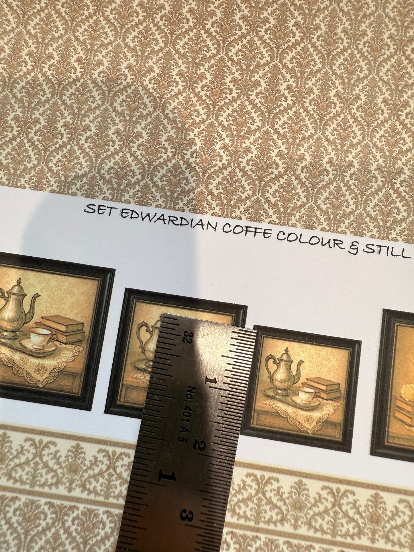 SET EDWARDIAN COFFEE COLOURS & STILL LIFE