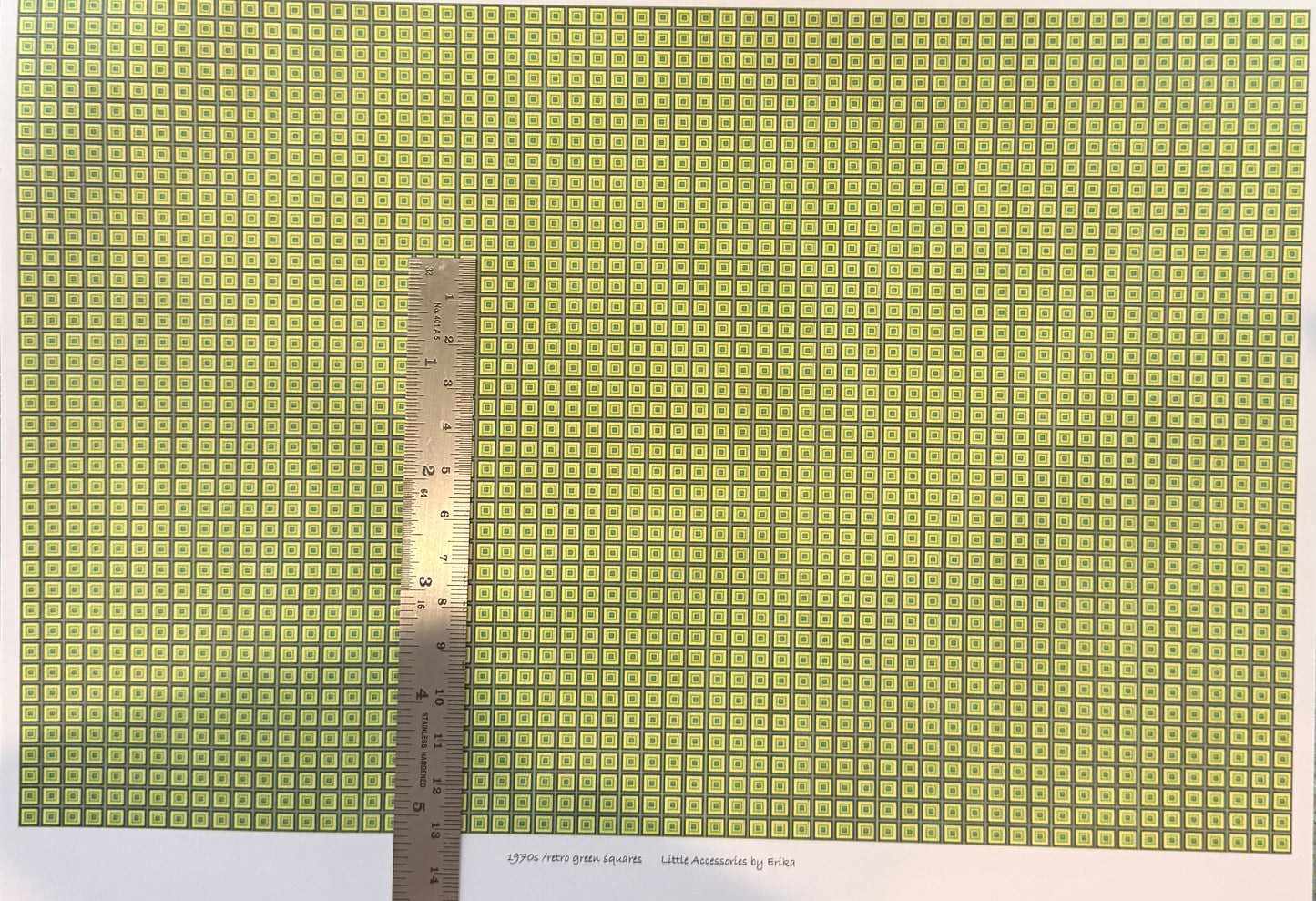 Wallpaper 1970s Retro green squares 1/48th scale