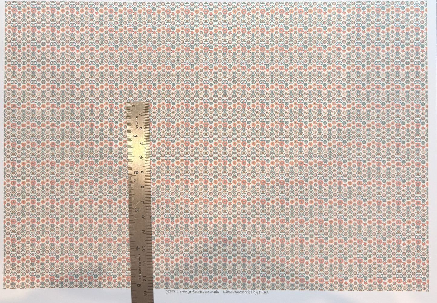 1970s 1 orange flowers on ovals 1/48