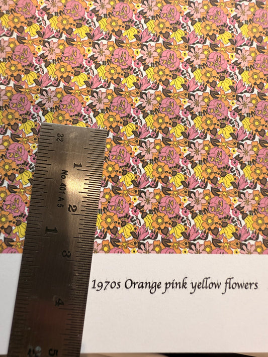 1970s orange pink yellow flowers 1/48