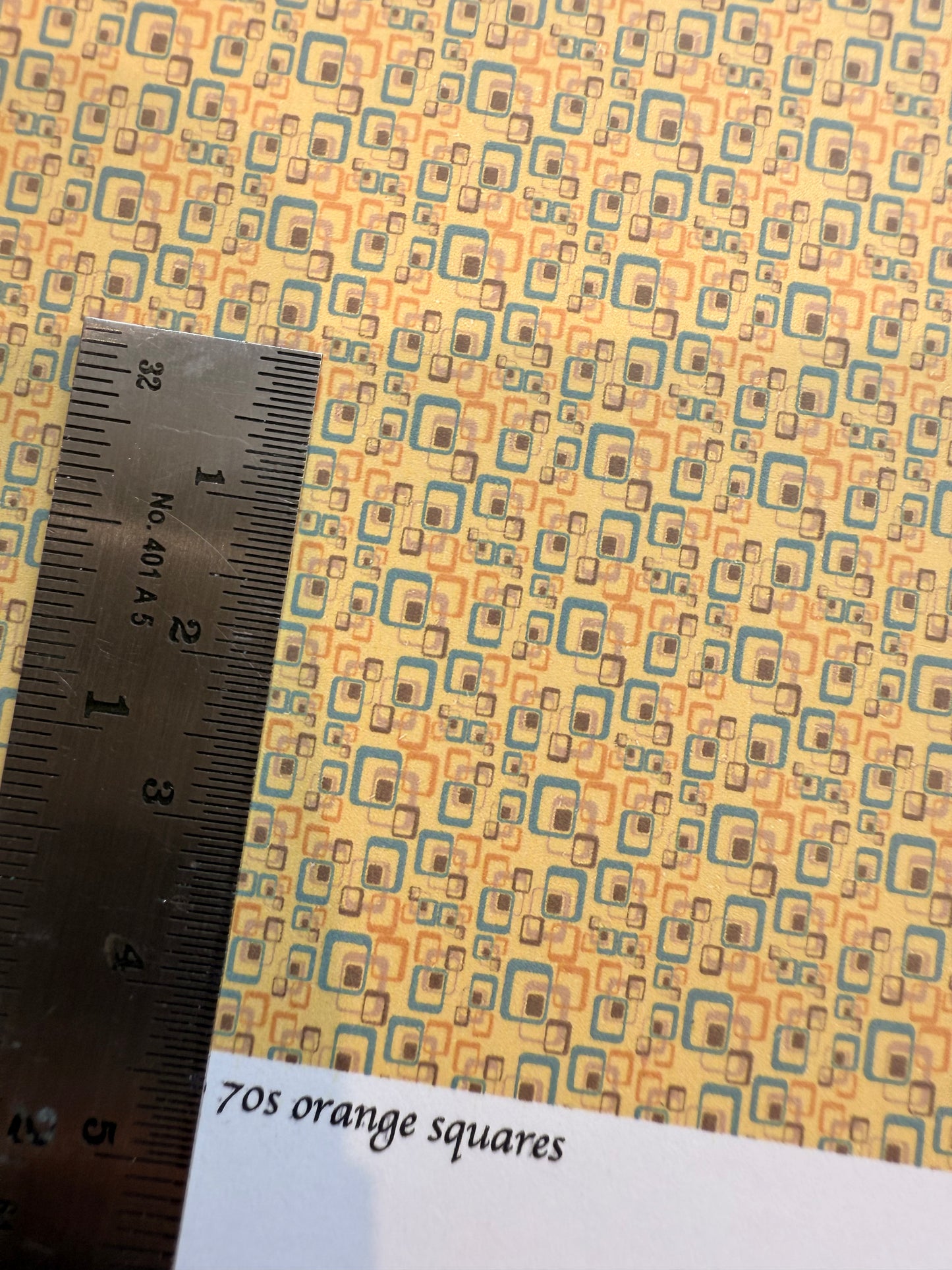 fabric retro 70s orange squares