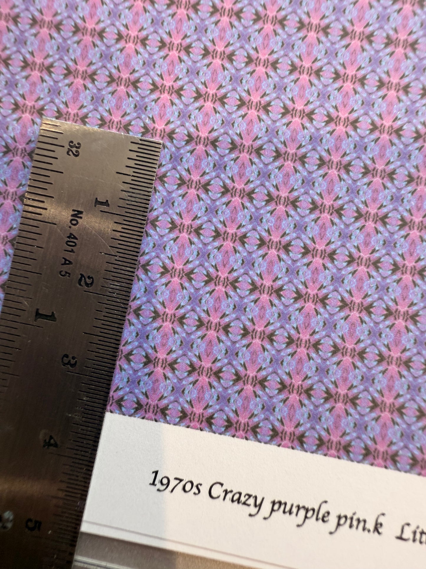 fabric 1970s Crazy purple pink