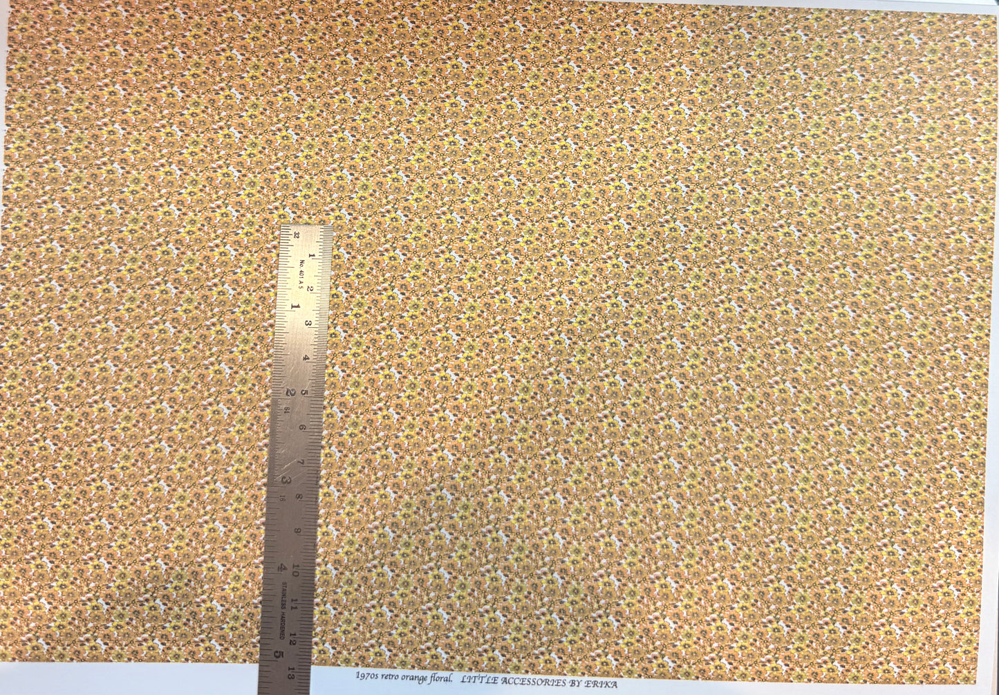 Wallpaper 1970s retro orange floral 1/48