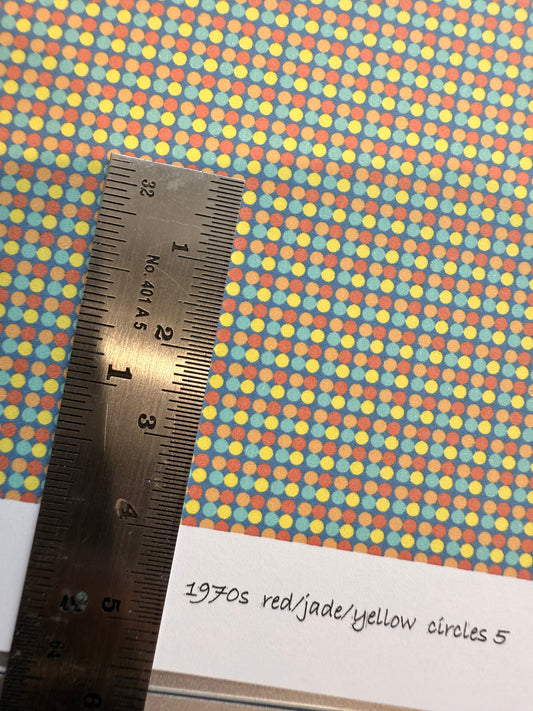 wallpaper 1970s red/jade/yellow circles 5