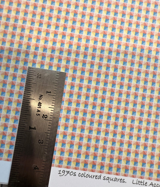 Wallpaper 1970s coloured squares 1/48