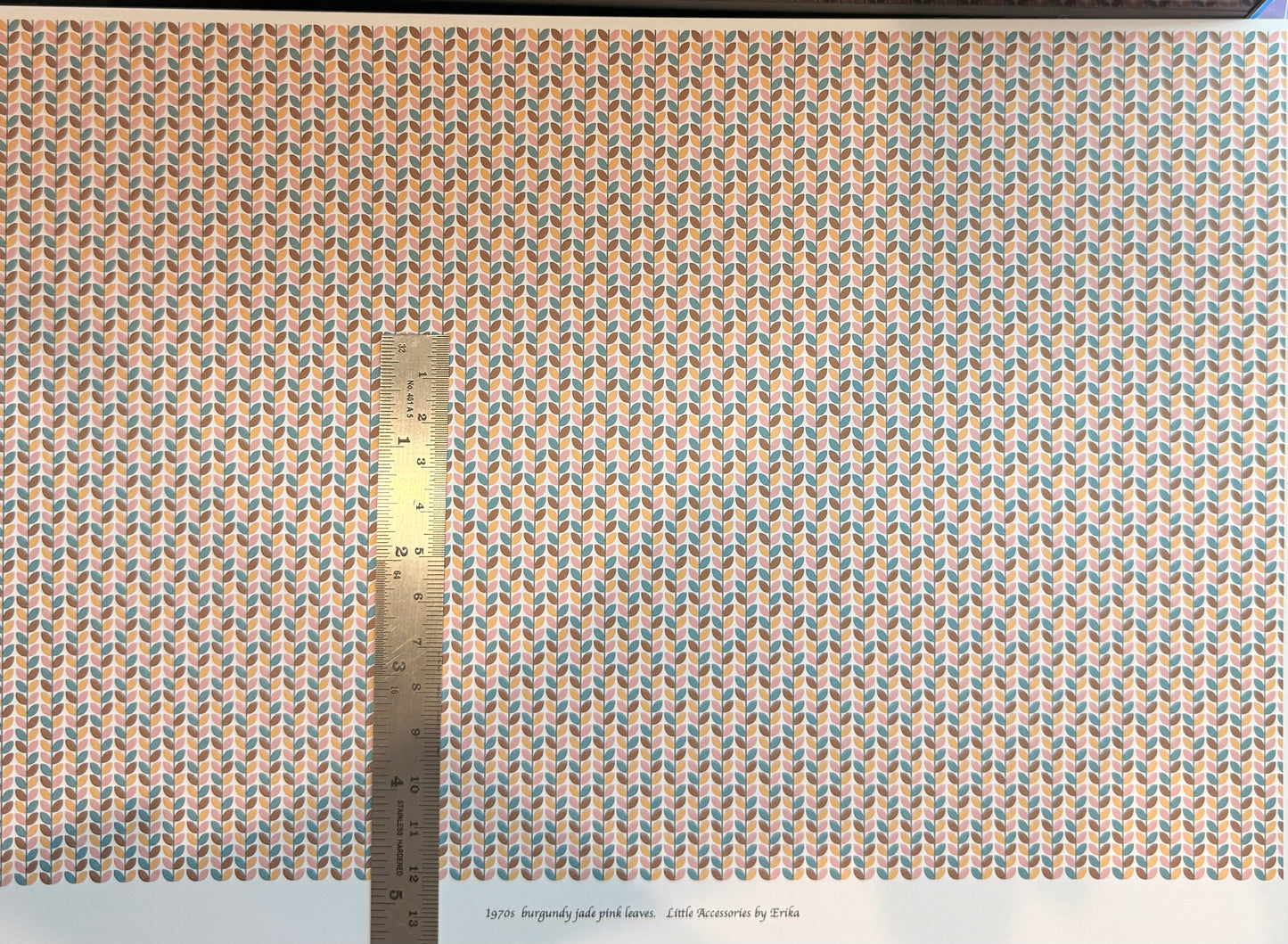 wallpaper 1970s burgandy jade pink leaves 1/48