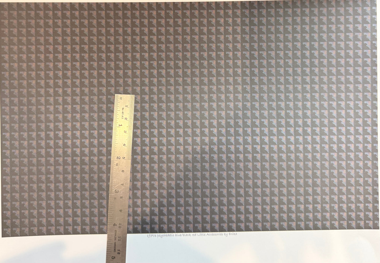 Fabric 1970s Psychadelic black blue red