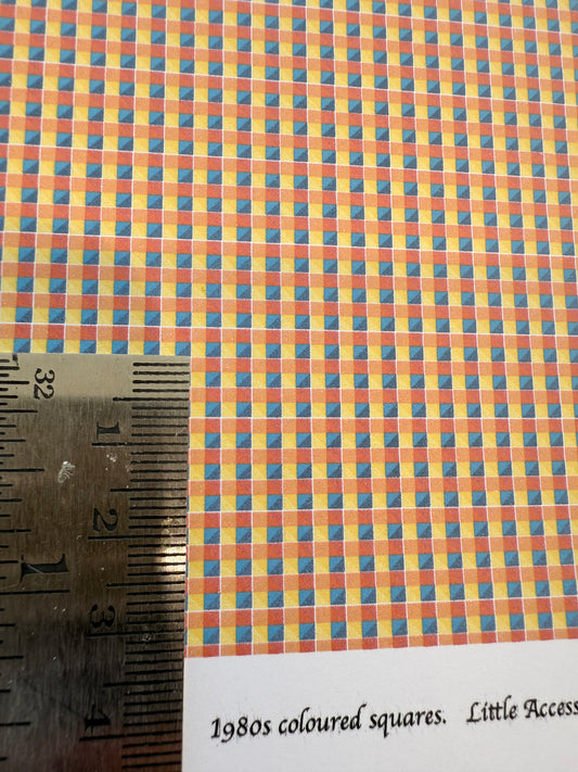 WALLPAPER 1980S COLOURED SQUARES 1/48