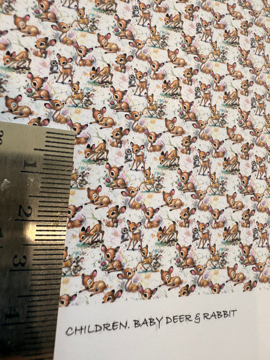 FABRIC  CHILDREN BABY DEER & RABBITS