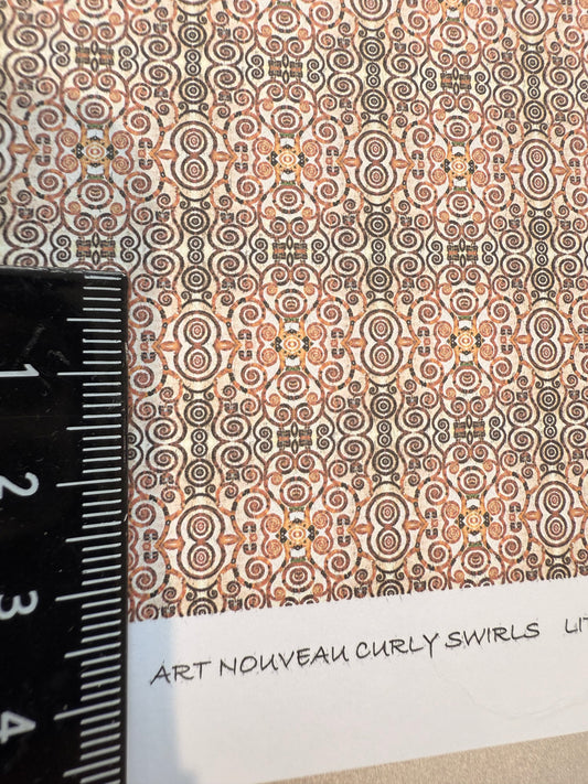 WALLPAPER ART NOUVEAU CURLY SWIRLS