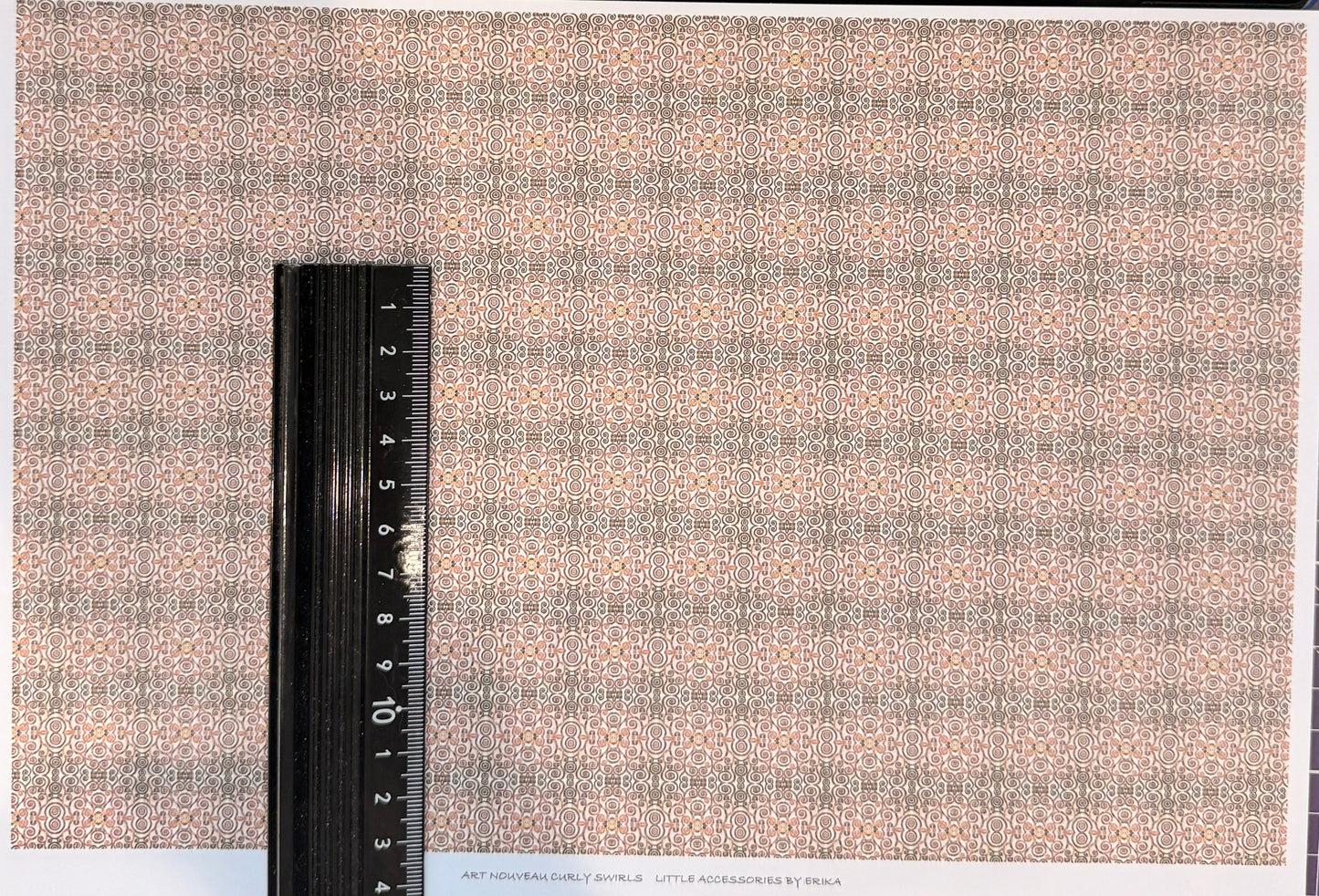 WALLPAPER ART NOUVEAU CURLY SWIRLS