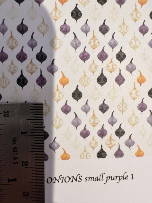 WALLPAPER Kitchen ONIONS small purple 1.   1/48