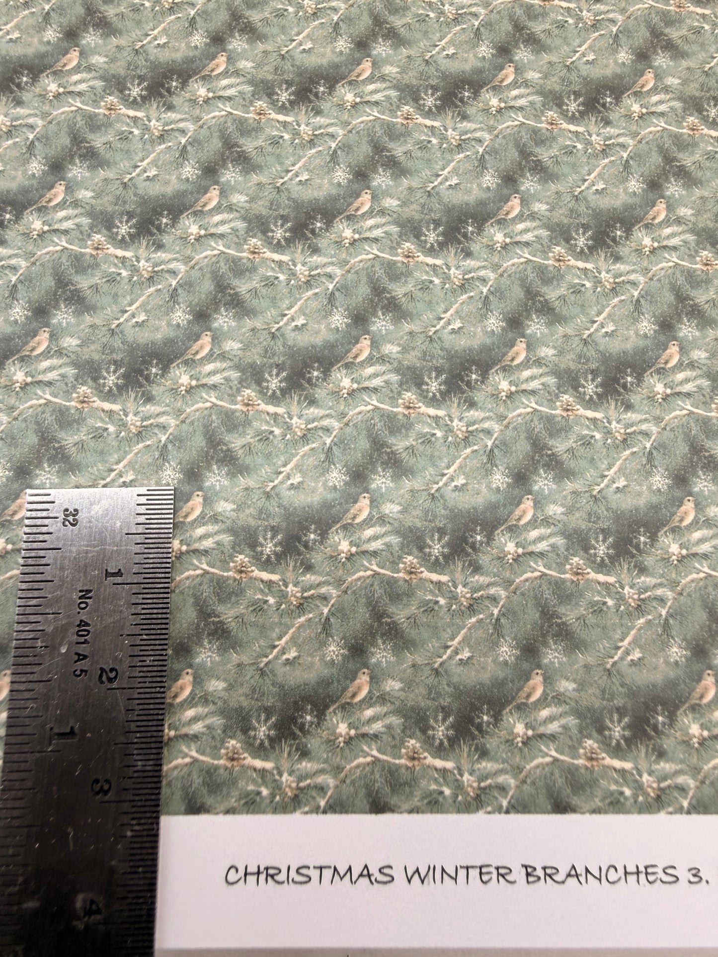 FABRIC CHRISTMAS WINTER BRANCHES 3