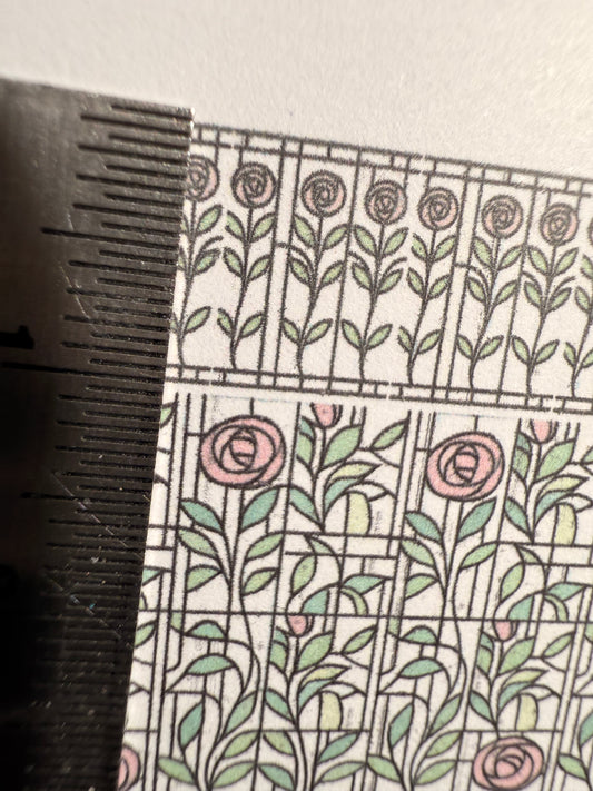 WALLPAPER SET MACKINTOSH PINK ROSESWITH FIREPLACE