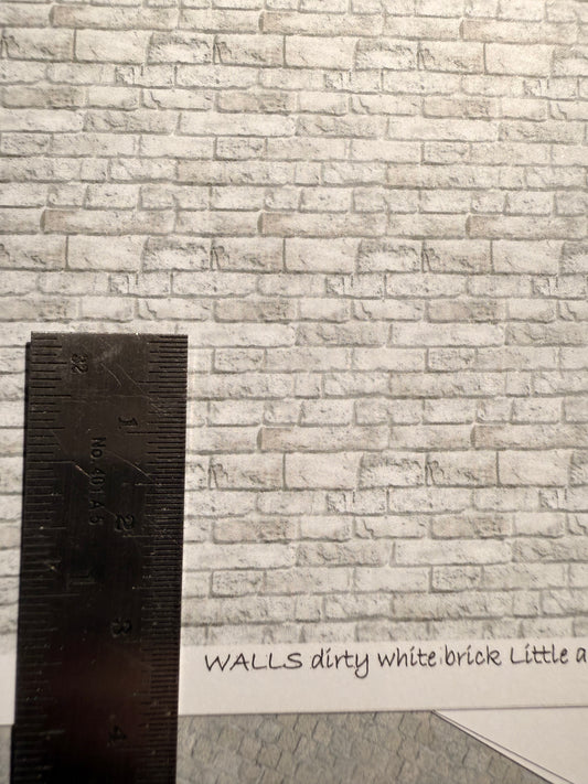WALLPAPER OUTSIDE WALLS DIRTY WHITE BRICKS