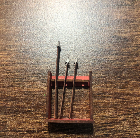 Weapons. 3 SPEARS & AN AXE (with stand) 1/48th scale KIT