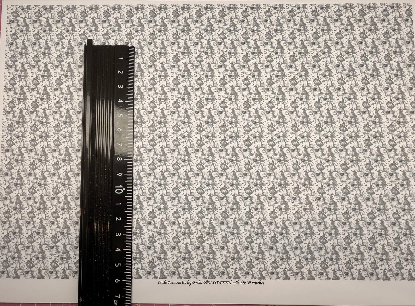 Wallpaper Halloween Toile B&W witches  1/48th scale