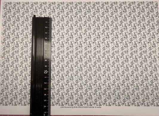 Wallpaper Halloween Toile B&W witches  1/48th scale