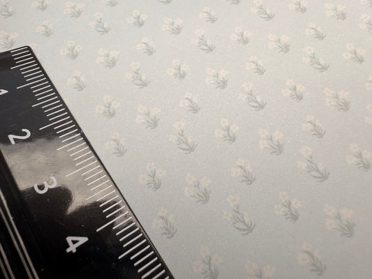 Wallpaper floral 2 duck egg blue 1/48th scale