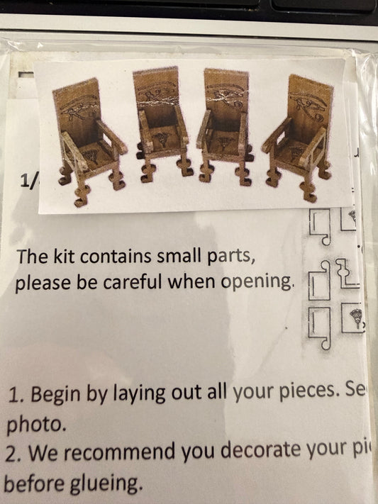 Egyptian chairs x 4. 1/48th scale