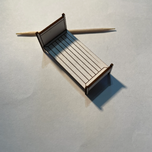 HOMEMAKING.  SLATTED PANEL SINGLE BED. 1/48th scale KIT