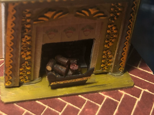 Medieval fireplace grate made with .5mm cardboard. 1/48th scale KIT