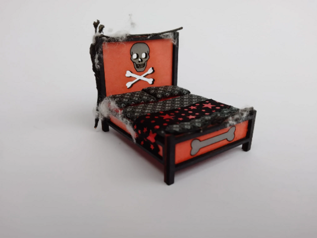 Halloween Skull and bones collection. DOUBLE BED 1/48th scale KIT