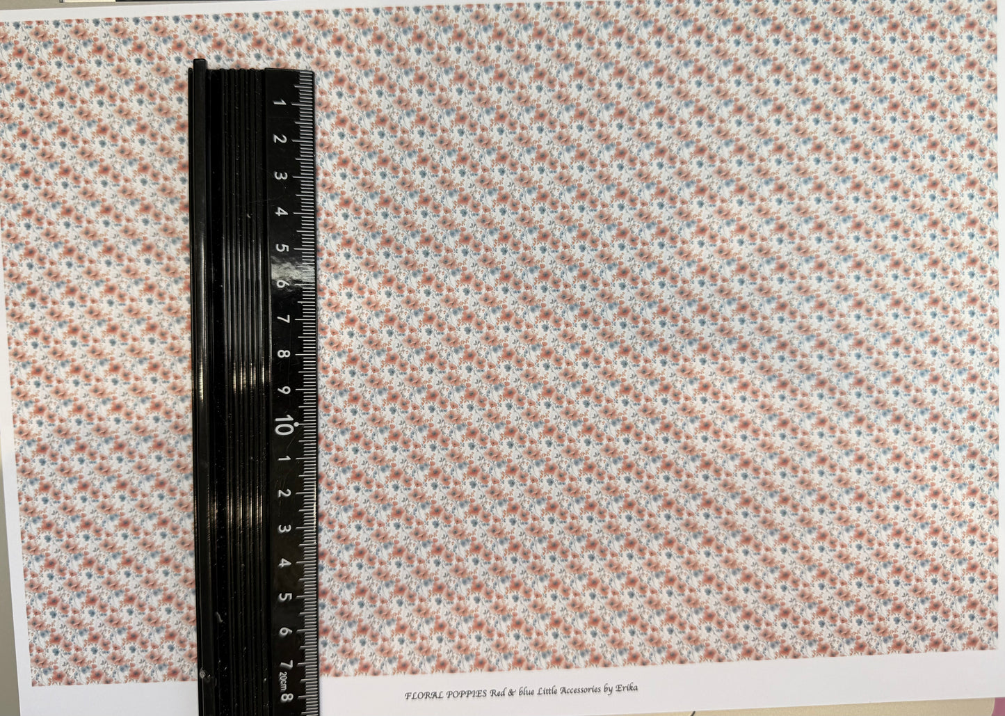 Wallpaper Floral poppies red blue