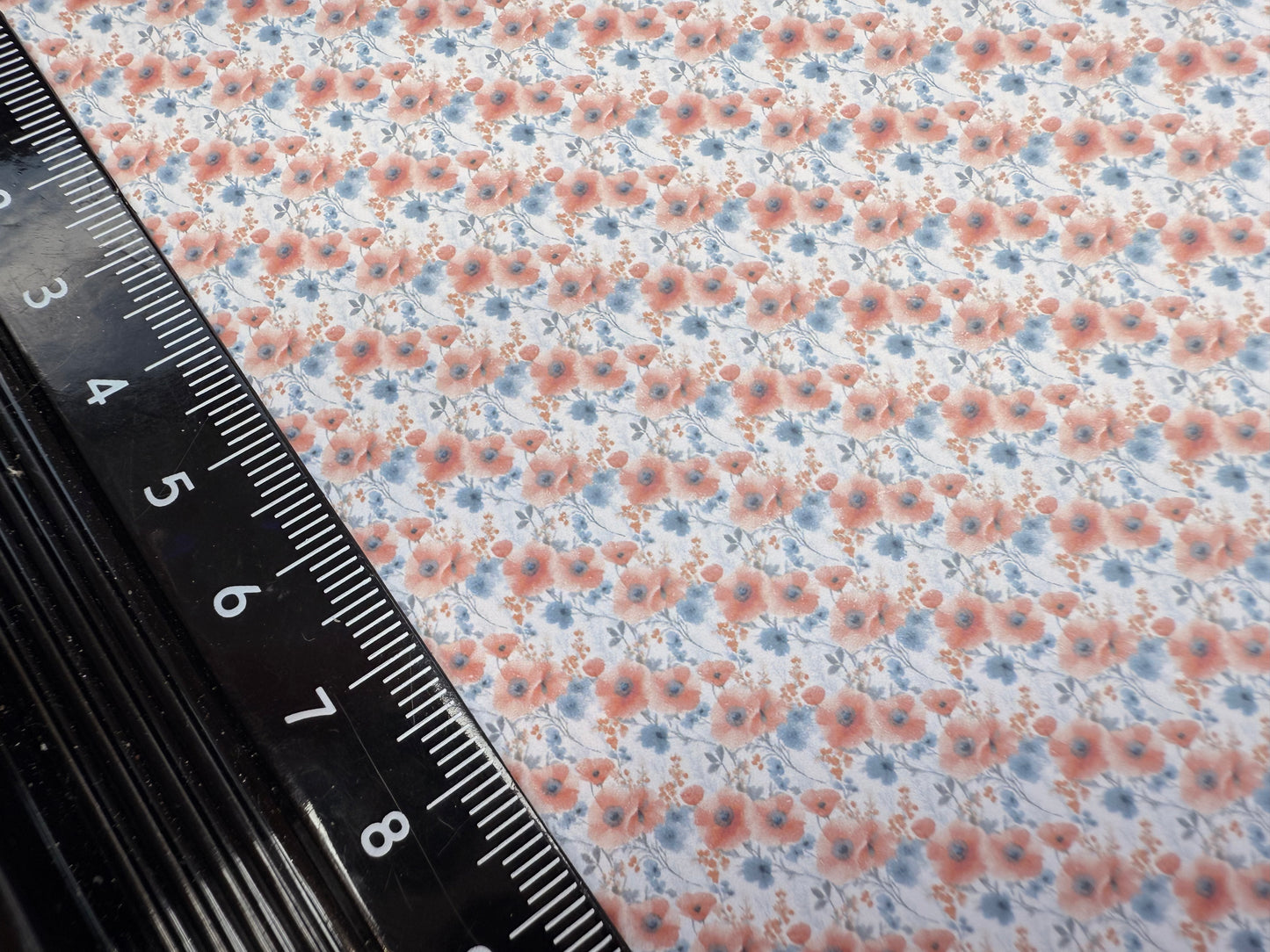 Wallpaper Floral poppies red blue