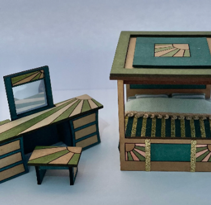 Art Deco collection. DRESSING TABLE & STOOL 1/48th scale kit