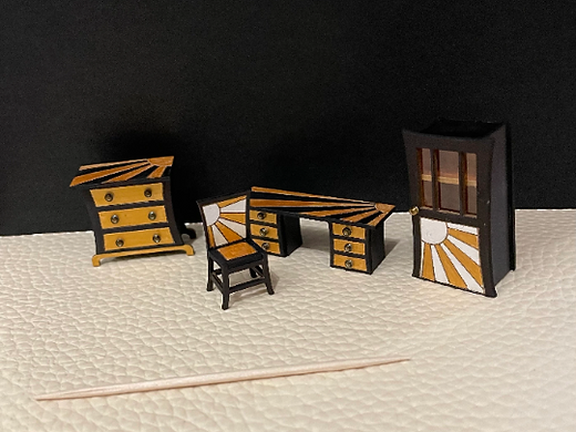 Art Deco collection DESK & CHAIR 1/48th scale kit