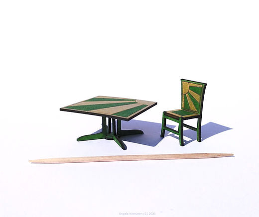 Art Deco collection. DINING ROOM TABLE & CHAIRS. 1/48th scale kit