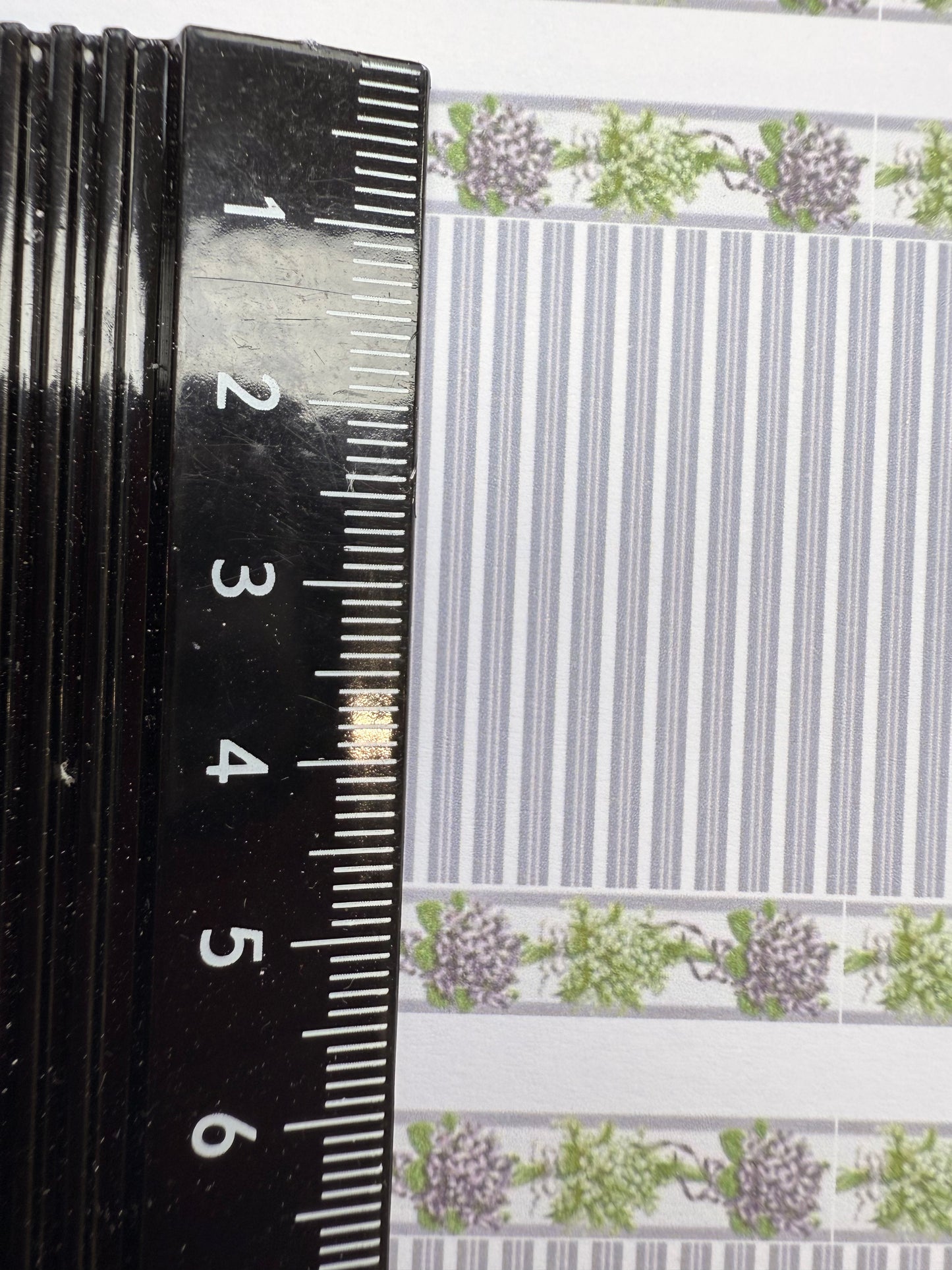 FABRIC French lavender flowers & lilac stripes