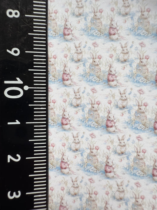 Wallpaper children blue pink bunnies