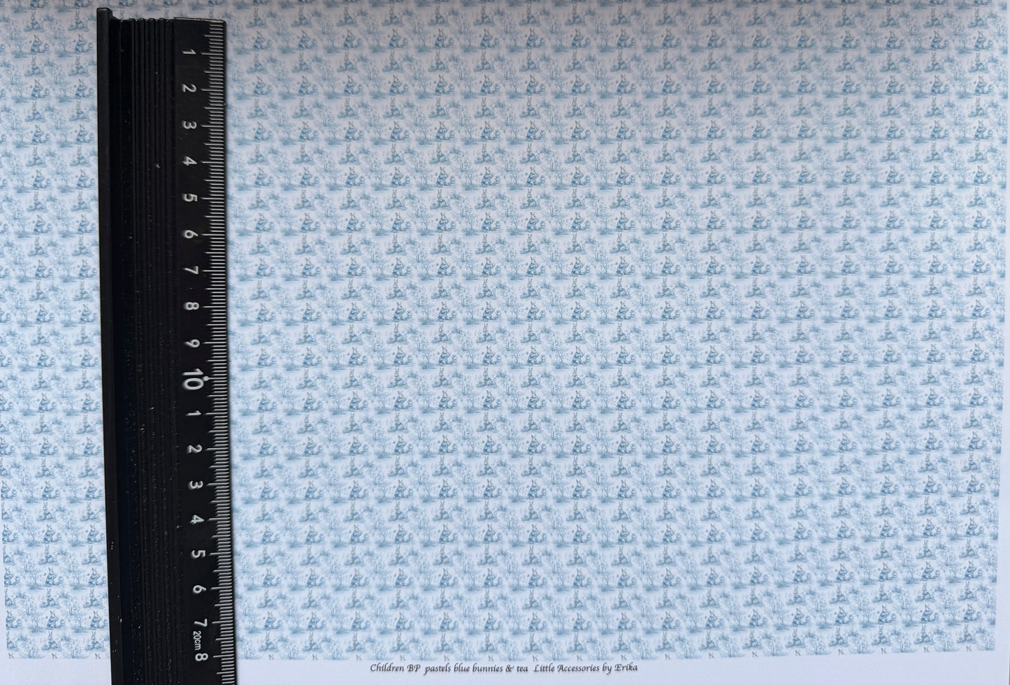 Wallpaper Children pastel blue bunnies & tea