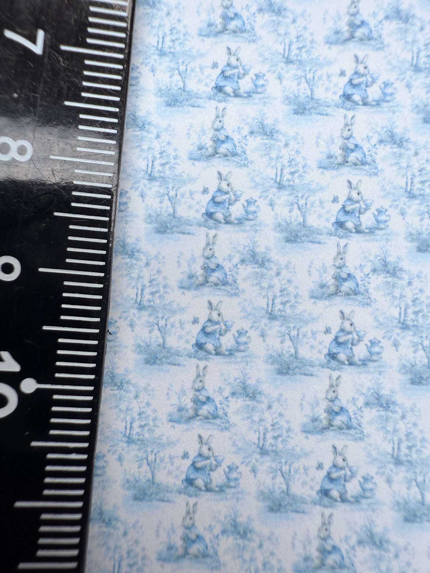 Wallpaper Children pastel blue bunnies & tea