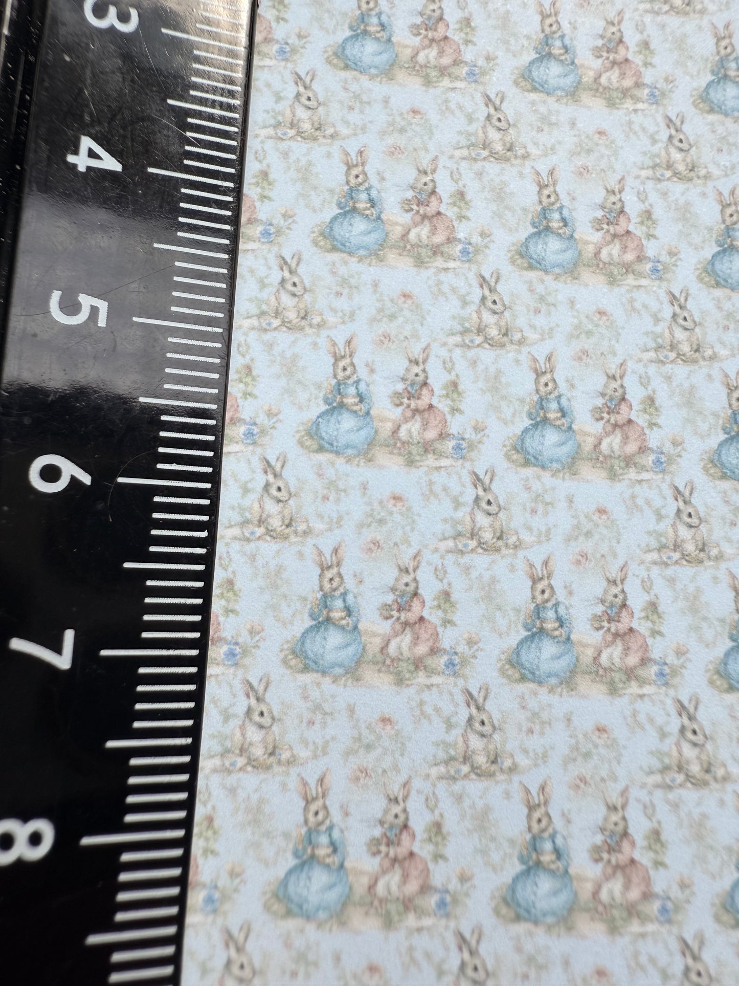 FABRIC  BP pastel 2 rabbits